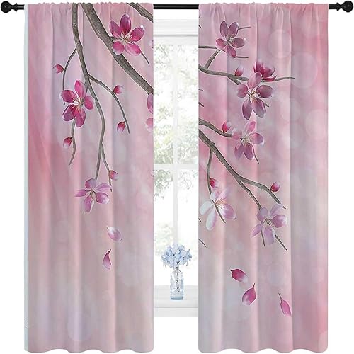 Miniatura 2 de WHYATT Cortinas opacas para decoración de casa, con bolsillo para barra, cortinas opacas para puerta, privacidad de 55 pulgadas de ancho por 55