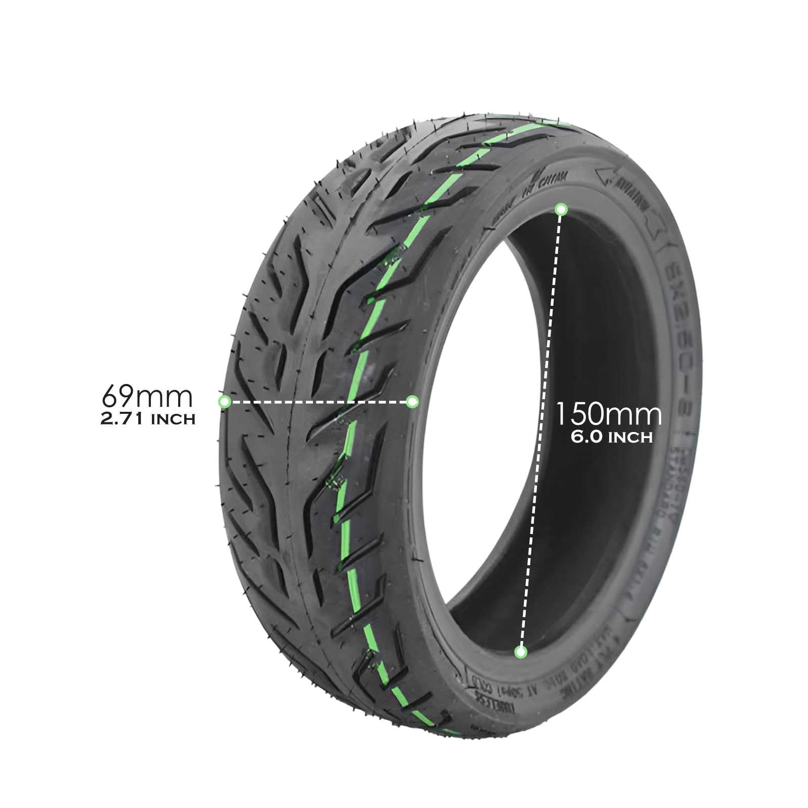 Upgraded Tyre Pneus de Trottinette 9x2,5-6, antidérapants et Antichoc (1 Paquet)