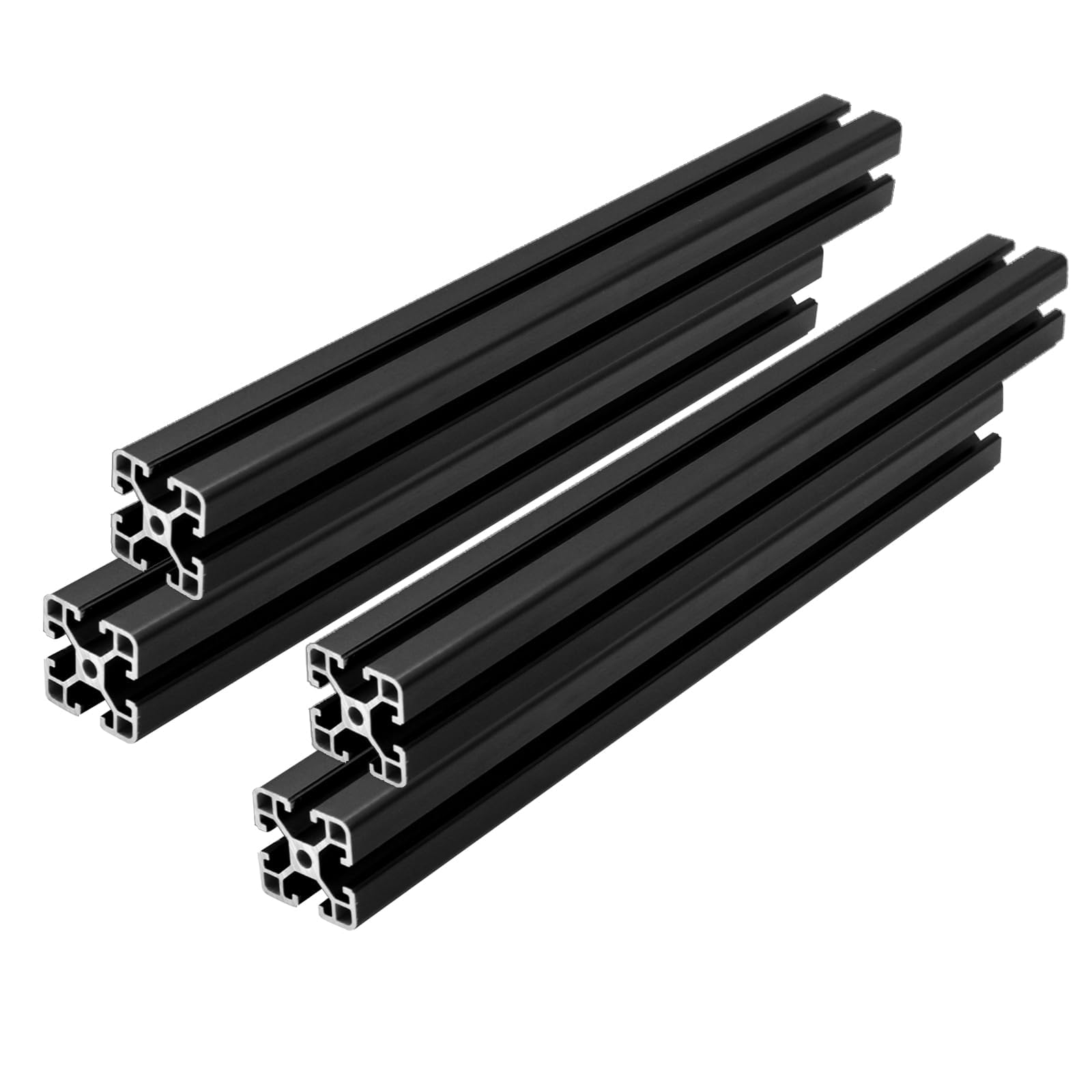 Perfil de aluminio 4040 de 400 mm, negro (4 unidades/paquete), ranura en T de aluminio, estándar europeo para impresora 3D, máquina de grabado CNC y láser