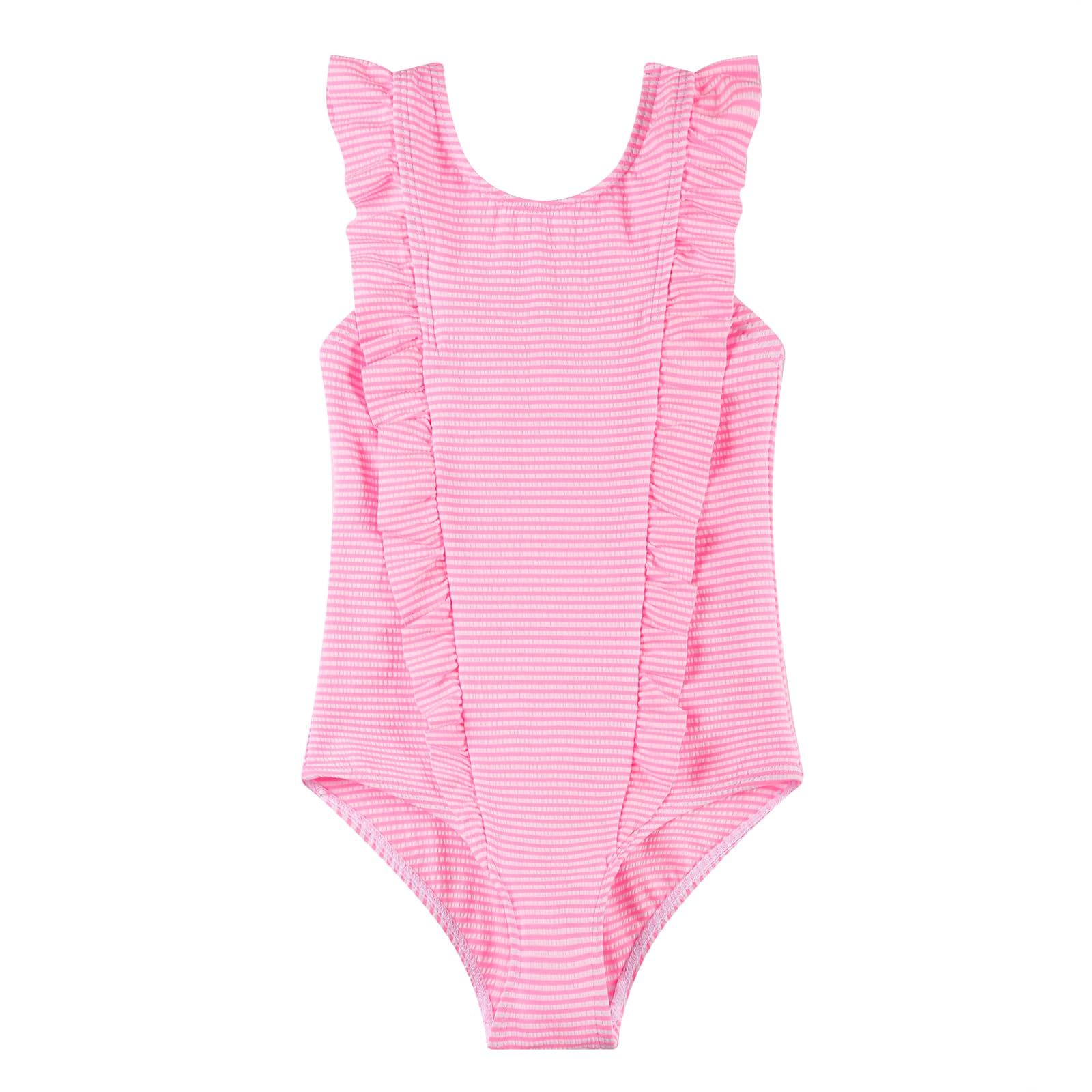LIZENS Girls Swimsuit Kids Scalloped One Piece Ruffle Swimsuit Girls Swimwear Print