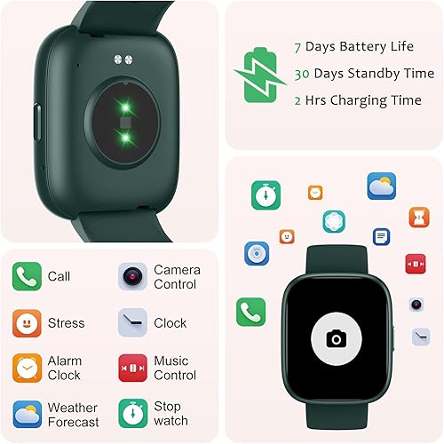 Miniatura 6 de Reloj inteligente para Android/Samsung/iPhone, rastreador de actividad física con IP68 impermeable para hombres, mujeres y niños, reloj inteligente
