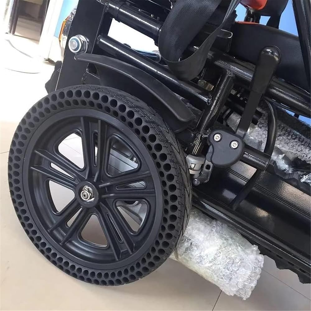Ruedas traseras de repuesto para silla de ruedas eléctrica, par de 2 ruedas sólidas de 12 pulgadas, compatibles con muchos modelos