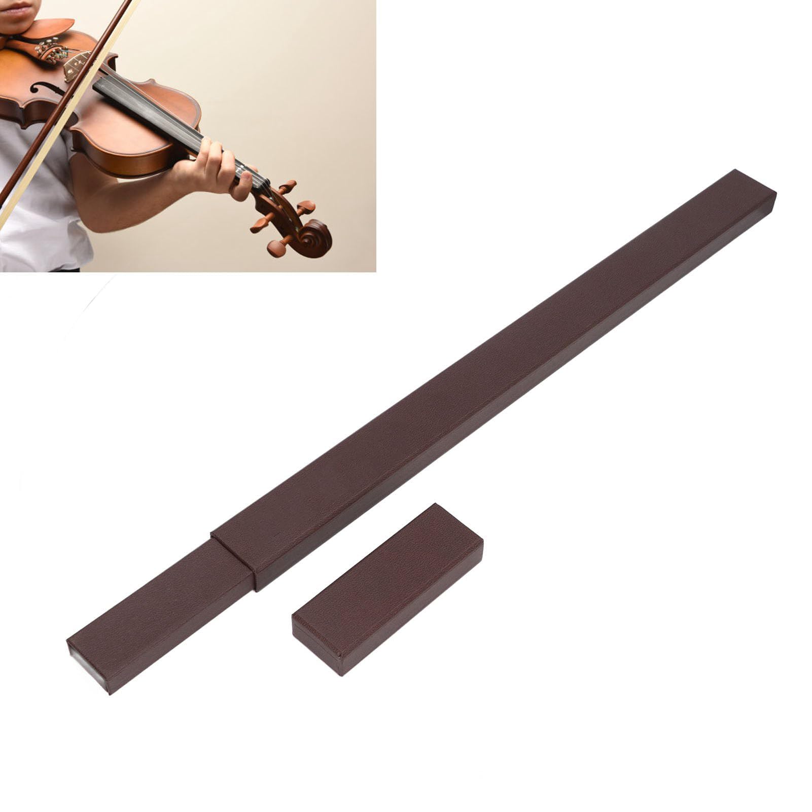 Hartschalen-Bogenetui, Doppelschicht Schutz mit Kaffee Innenbezug, Geigenbogenetui Viola Cello für Musiker Konzerte Proben