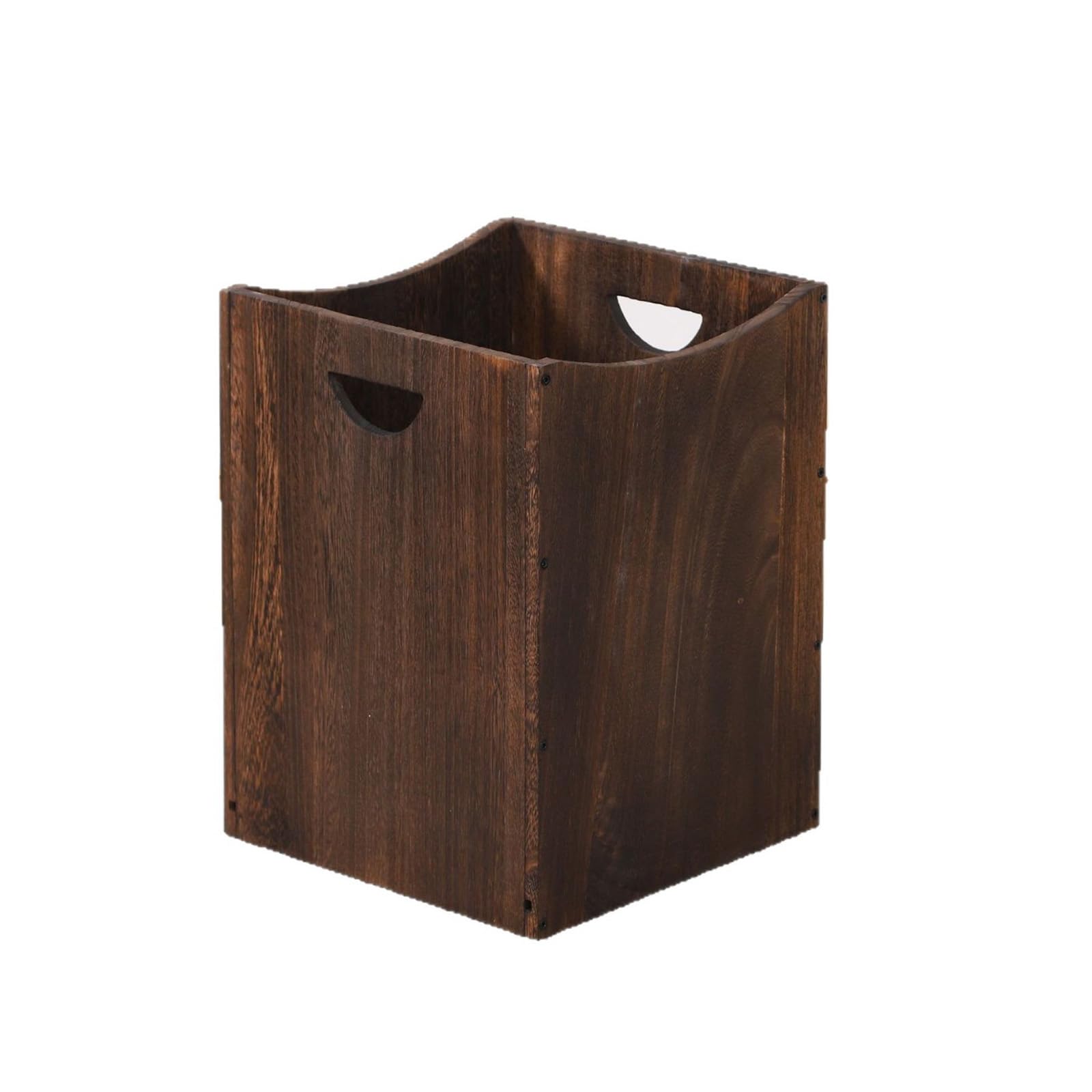 Oxxggkao Natural Wood Garbage Bin Construction Lasting Suitable for Recycling and Waste Management Portable Garbage Can