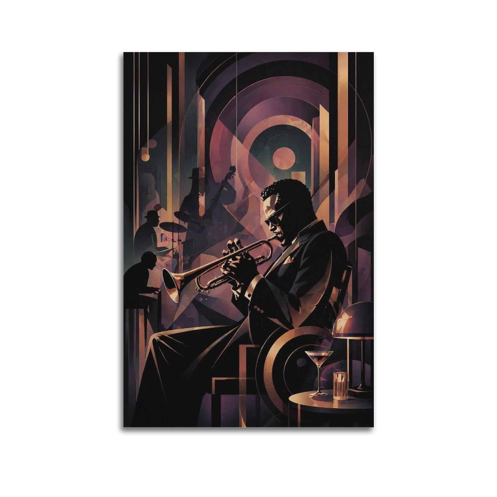 Okngb Unframe-Style Vintage Harlem Music Poster Jazz Legendary Trumpeter Decorative Painting Canvas Art Picture 24X36inch(60X90cm)