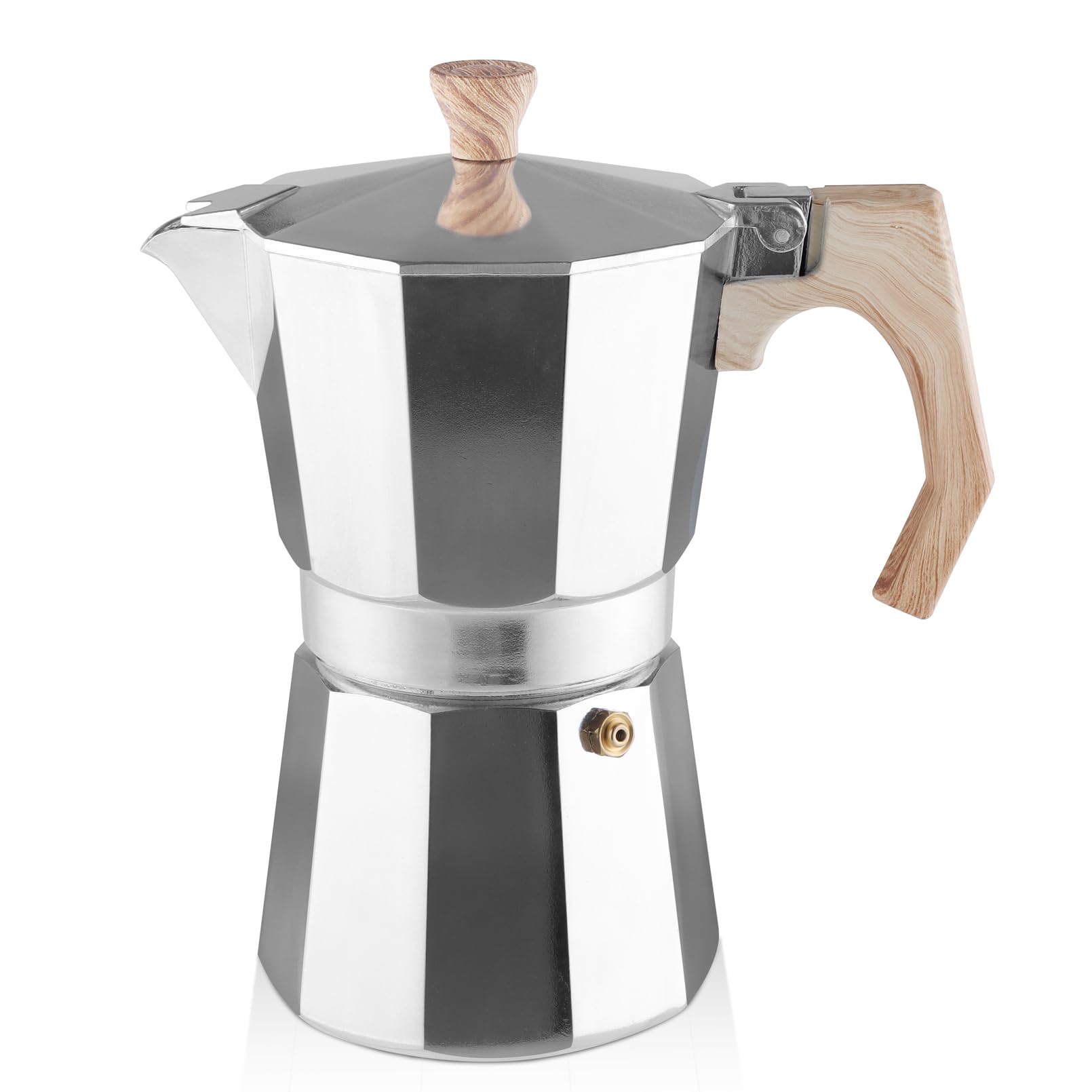 wedrink Moka pot Coffee Makers 6 Cups,Aluminum Stovetop Espresso Maker Coffee Percolator Moka Pot Caffettiera 300ml(Sliver)