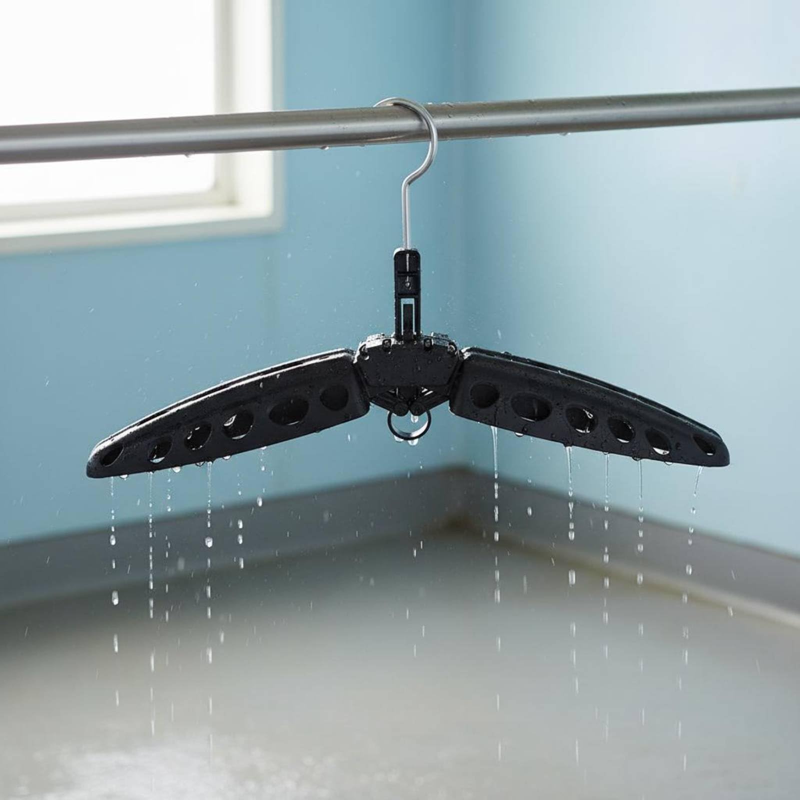 Cintre de Combinaison de Plongée Cintre Support pour Dégouttage Séchage Ventilé Épaules Renforcées Plastique Solide Conception Pliable Légère Adapté à Plongée Surf Kayak Déplacements, Noir