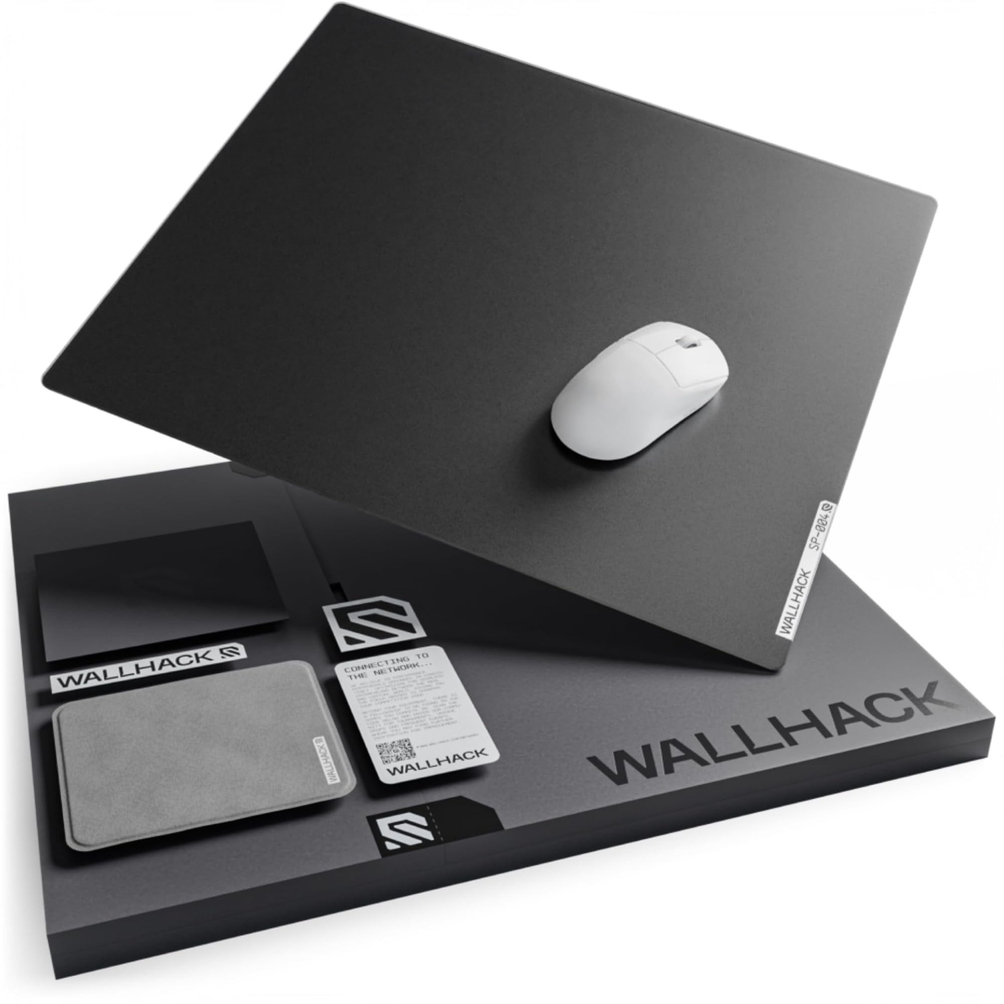 Wallhack 4.0 SkyPAD Glass Gaming Mouse Pad, XL 16.9x19.3 in, Black