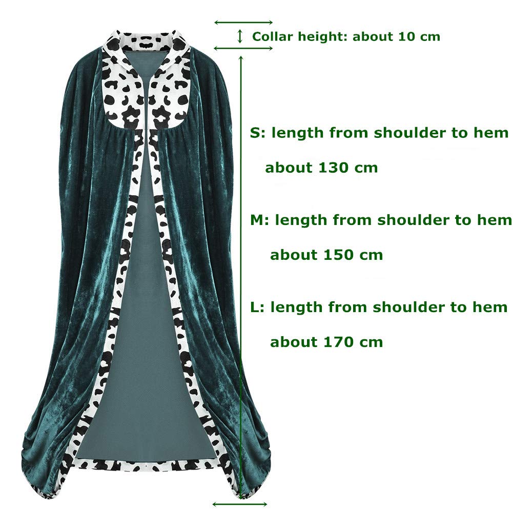 Proumhang King's Robe Prince Cloak King's Cape Adult Halloween Carnival Christmas Medieval Costumes Green - Image 4