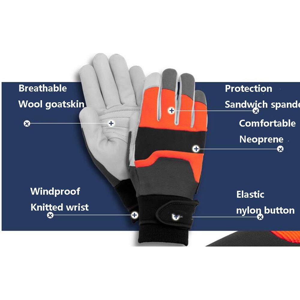 Gartenhandschuhe for Damen und Herren, gummibeschichtete Handschuhe, Hochleistungsschutz, Sicherheitshandschuhe, rutschfest, Outdoor, verschleißfest, Ziegenleder, Vollfunktionshandschuhe, Schutz