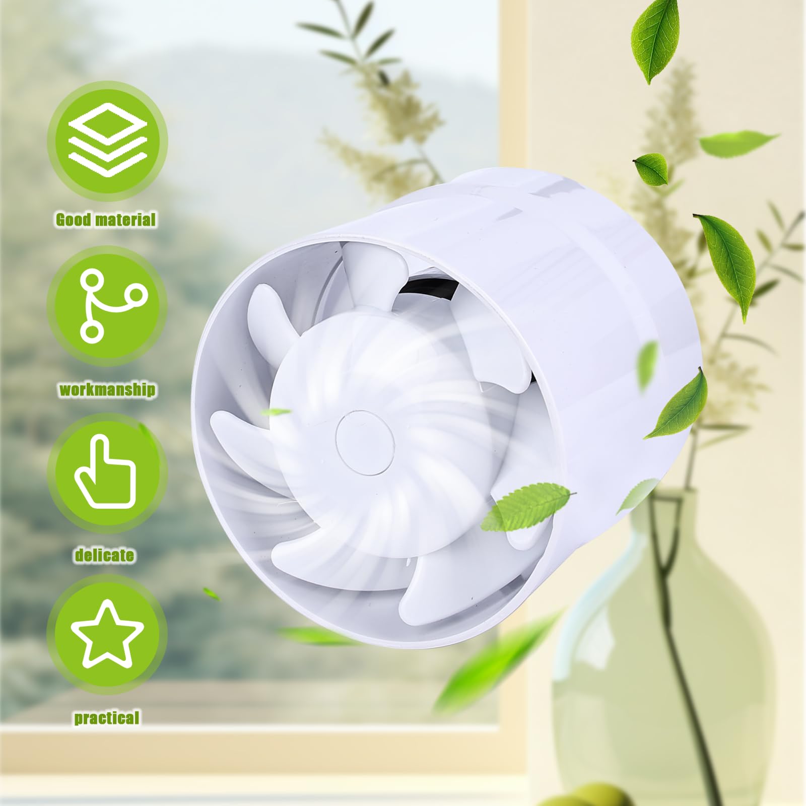 Extracteur d'air silencieux 100mm, 12W/130m³, ventilateur axial économe en énergie, pour bain, WC, tente, garage, cuisine, toilette