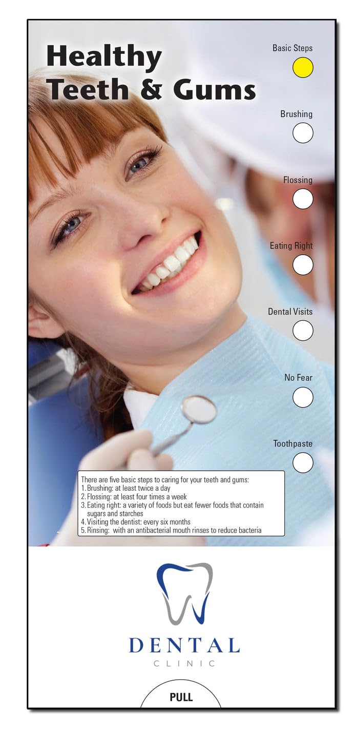ZOCO - Healthy Teeth & Gums Slide Chart - Custom Promotional Item (Pack of 250) - Oral Health Care Guide - Dentists, Dental Hygienists Handout, Brochure, Pamphlet - 3.75 x 8.5 in.