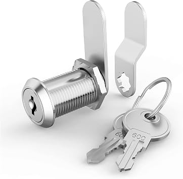 Cam Lock with Keys, 1 Pcs 1-1/8 inch Toolbox Lock, Cabinet, Desk Drawers Cam Lock Replacement for Trailer, RV Storage Boxes, Mailboxes, Truck Tool Lock Box