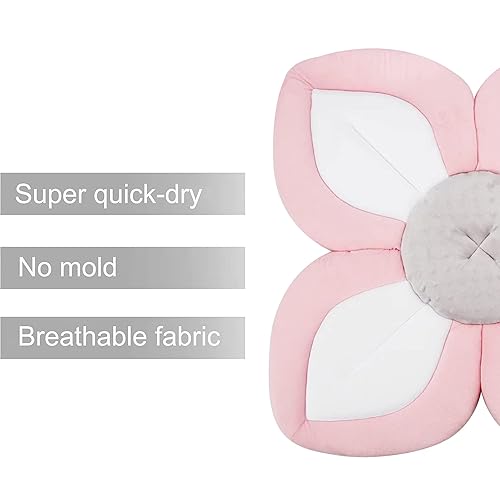 Miniatura 2 de PandaEar Almohadilla de baño para bebé recién nacido  pétalos de flores suaves para fregadero, bañera, regalo esencial para ducha, color rosa