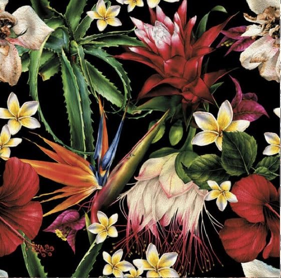 Set of 2 Paper LUNCH Decoupage Napkins Exotic Flowers Botanical For Needlework Perfect For Birthday Holiday Wedding Cocktail Projects Premium Quality Exquisite Designs