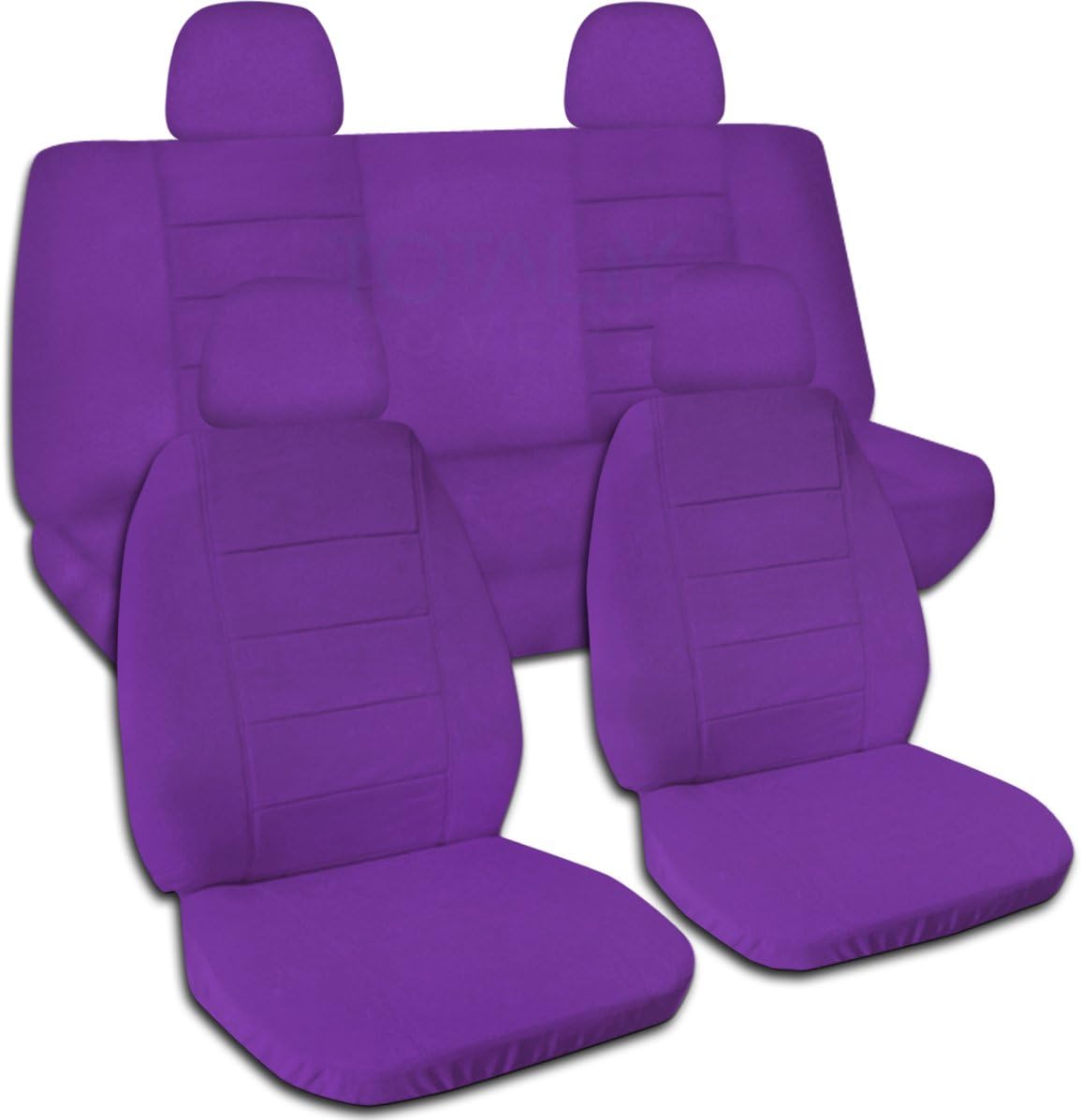 Totally Covers Solid Color Car Seat Covers w 4 (2 Front + 2 Rear) Headrest Covers: Red - Semi-Custom Fit - Full Set - Will Make Fit Any Car/Truck/Van/RV/SUV (22 Colors)