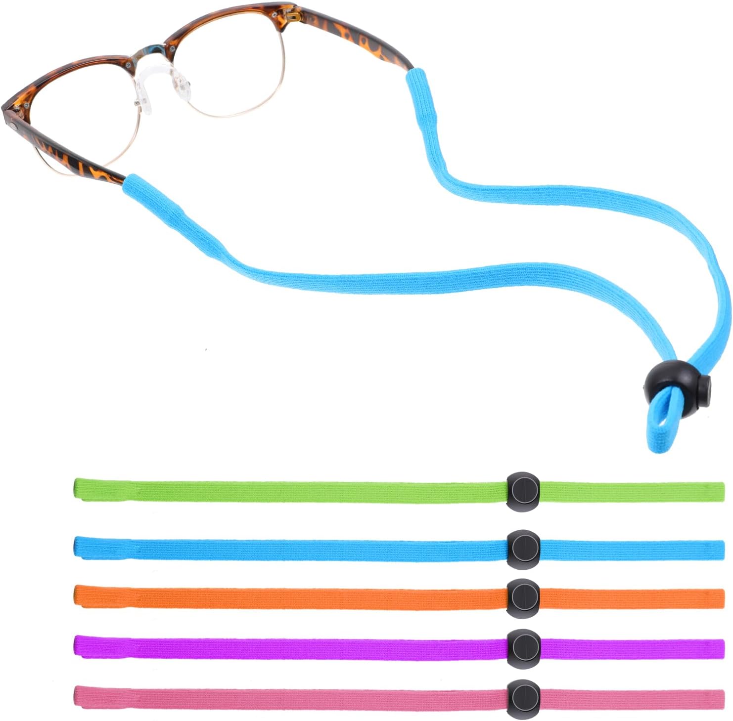 Giantree 5 PCS Glasses Strap, Eyewear String Lanyard Retainer, Adjustable Eyeglasses Holder Around Neck Strap for Men Women