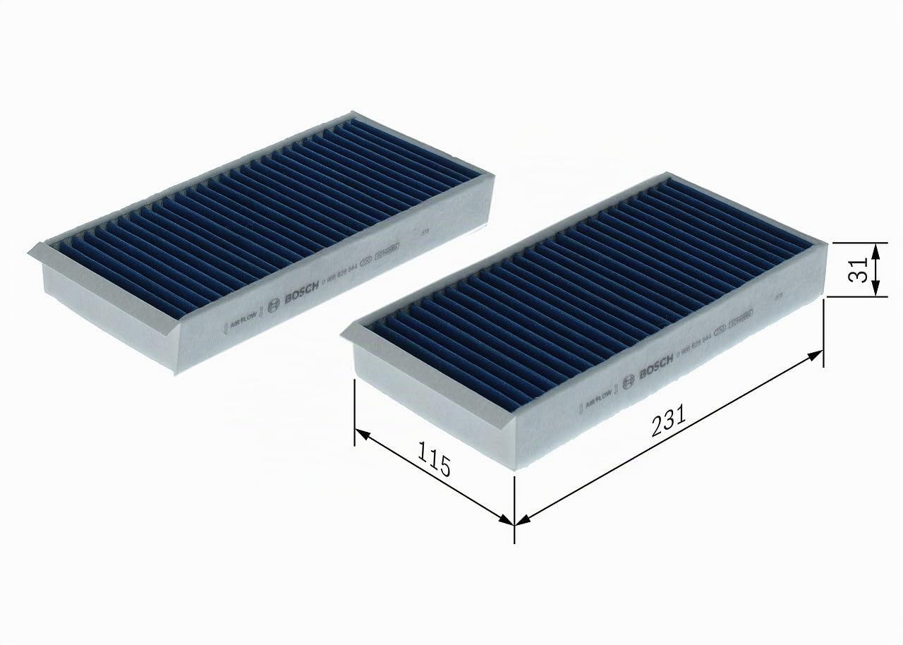 Bosch A8644 FILTER+pro Filtro de Habitáculo - Filtro de Repuesto de Alta Eficiencia - Eficaz Contra Polen, Polvo Fino, Moho y Bacterias, para un Aire más Limpio en el Vehículo - Juego de 2 Filtros