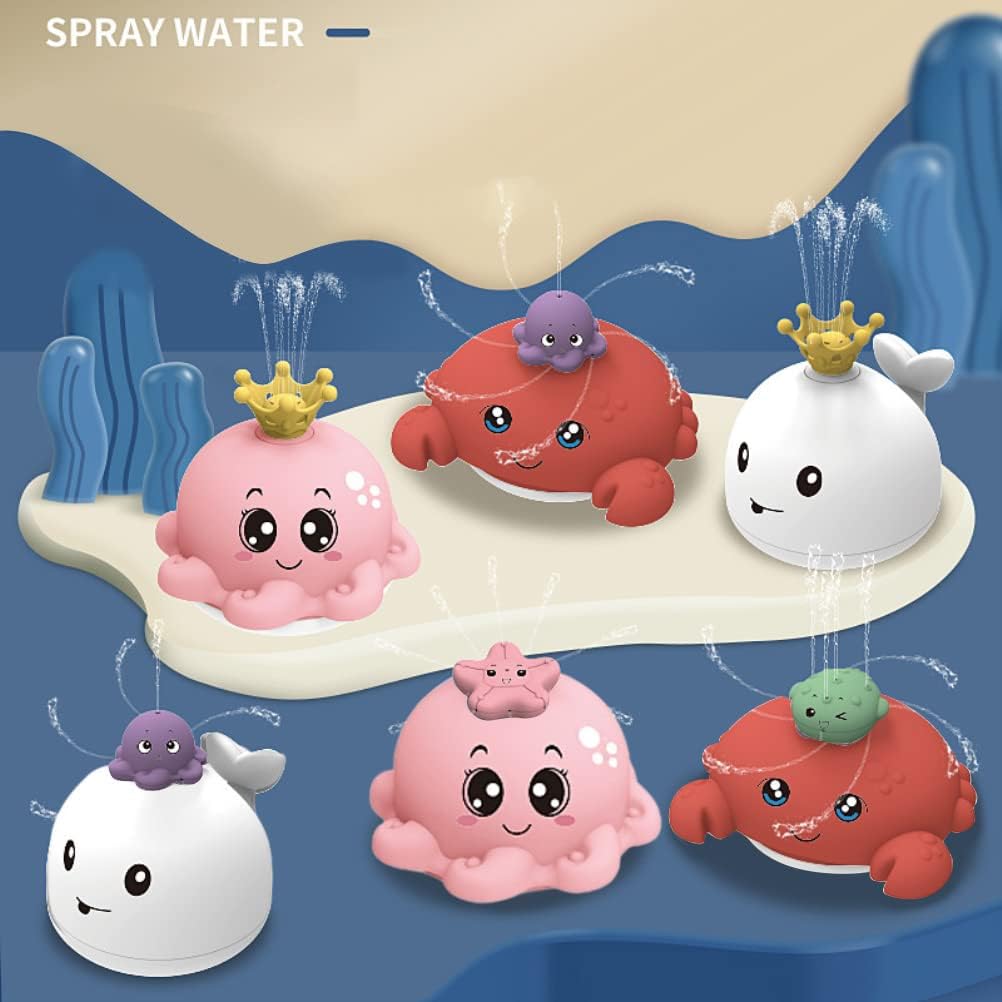 Whale Spray Electric Water Bathtub Toy with Light and Music for Endless Fun in Bathing for Boys and Girls (H3162)