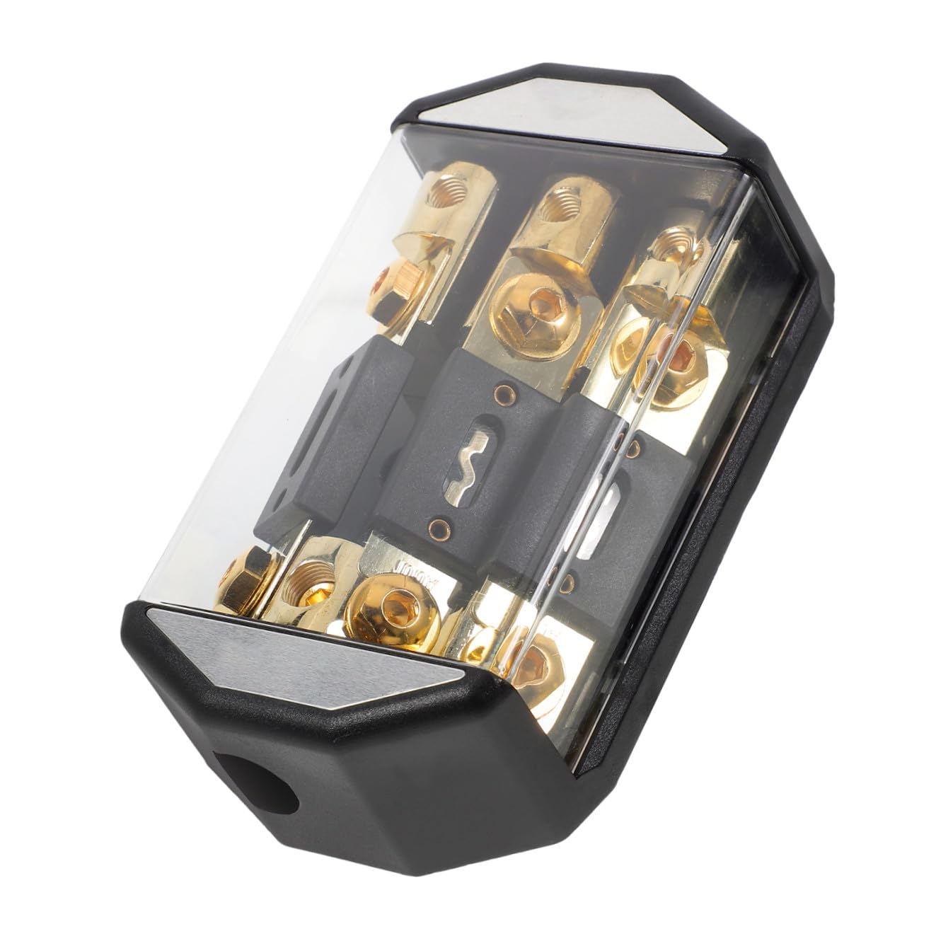 Blocco Fusibili Audio Auto 3 Vie 100a Plastica Rame Nero