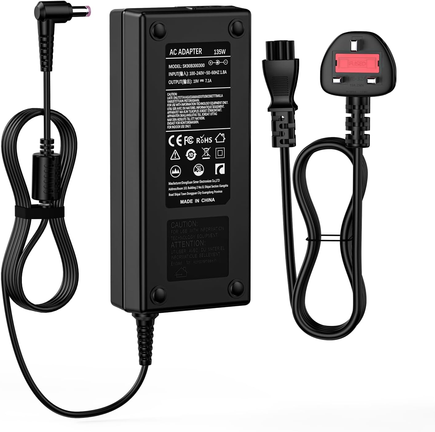 135W Acer Nitro 5 AN517-51-76TJ Adaptateur CA Chargeur - Europe