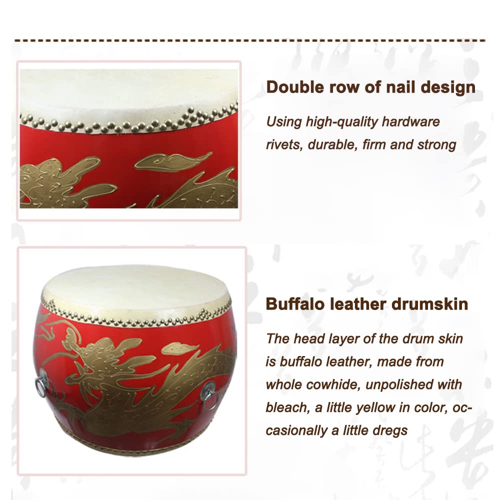 Amazon | 中国太鼓 直径50cm高さ52/60cm赤太鼓/太鼓の列/龍鼓/獅子舞