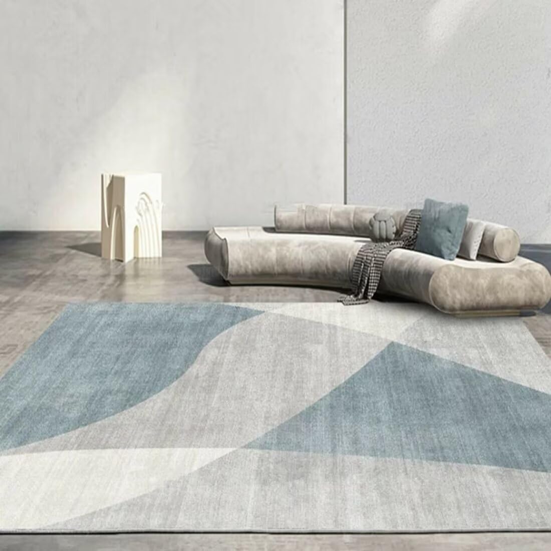 Tapis bleu garçon 140x200cm pour chambre d'enfant au style simple