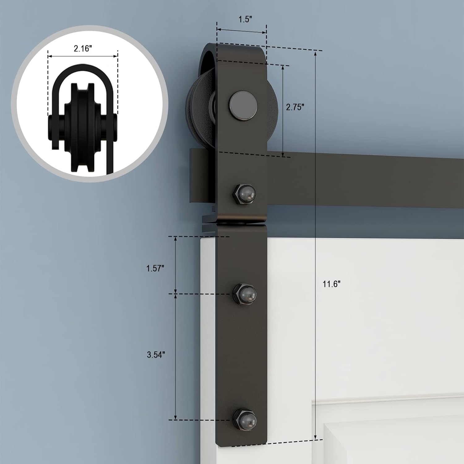 Buy CCJH 5FT/60'' BiFolding Barn Door Hardware Sliding Track kit Heavy