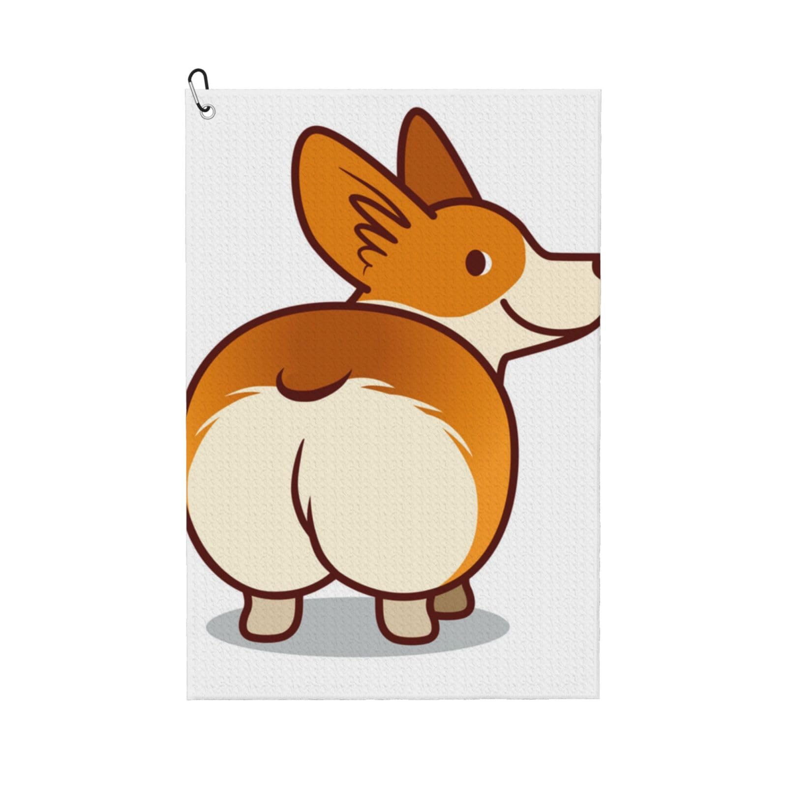 Hnnkloy Corgi Dog Funny Butt, 16x24 in Portable Waffle Golf Towels with Carabiner Clip for Golf Bag