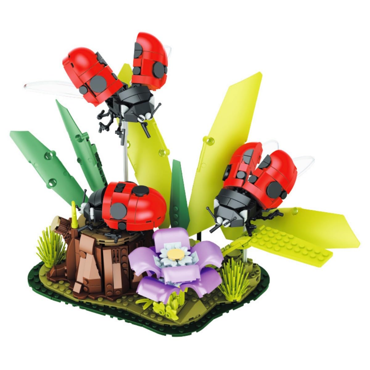 ladybug Flowers Building Block Set, 750 PCS Insect Collection Flower Bonsai Building Kit