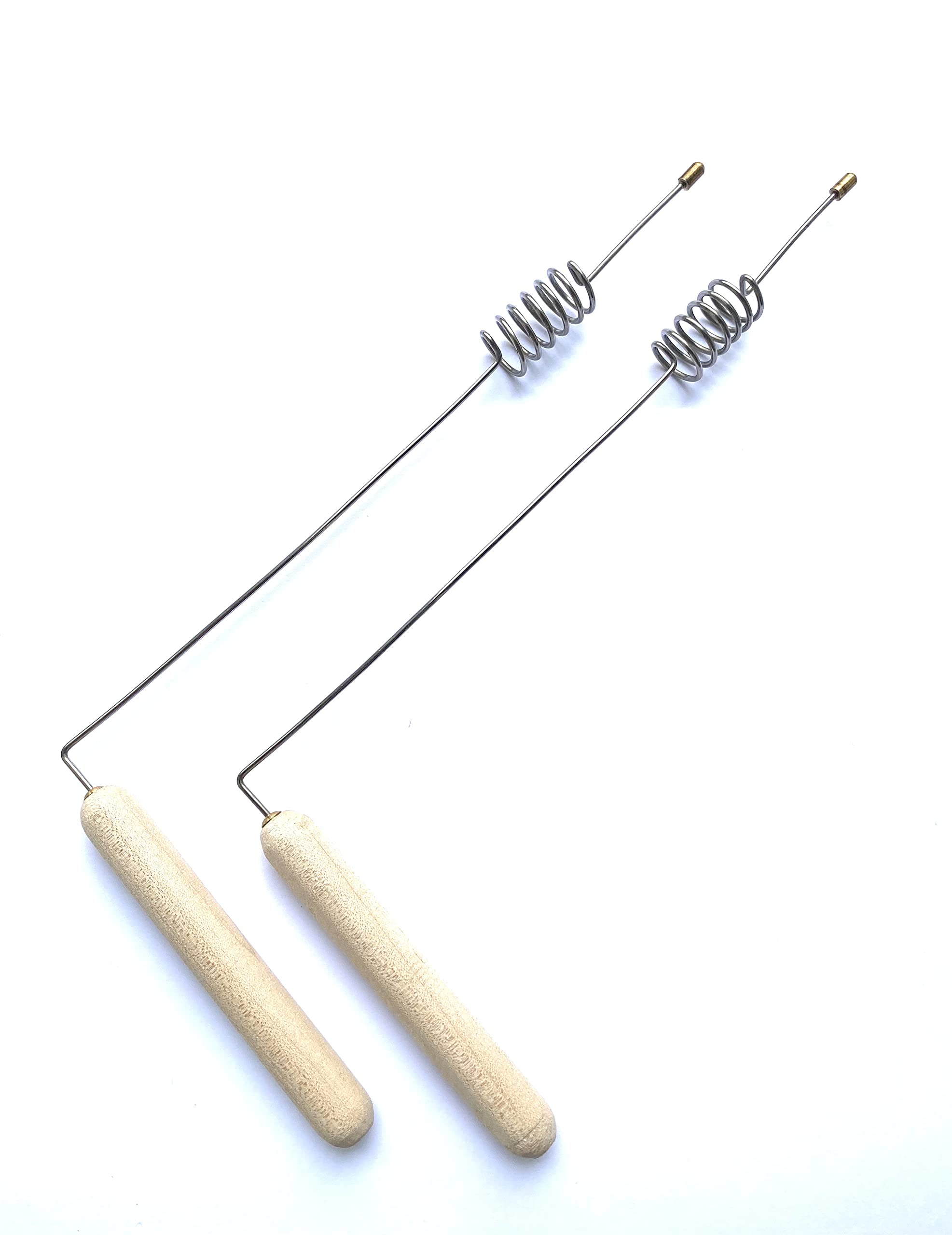 Pair dowsing rods steel cylinder resonator Divining Rods Lot of 2 Dowser rods Wood Handles Bio location Spirit Hunter Dowse Rod