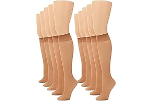 Women's Sheer Knee High Value Pack with Comfort Top