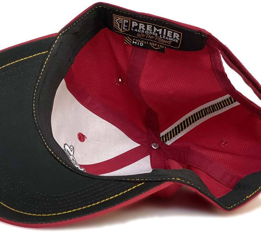 PLL Chaos Adjustable Hat Men's Embroidered Lacrosse Club Lightweight Baseball Cap - Red OS