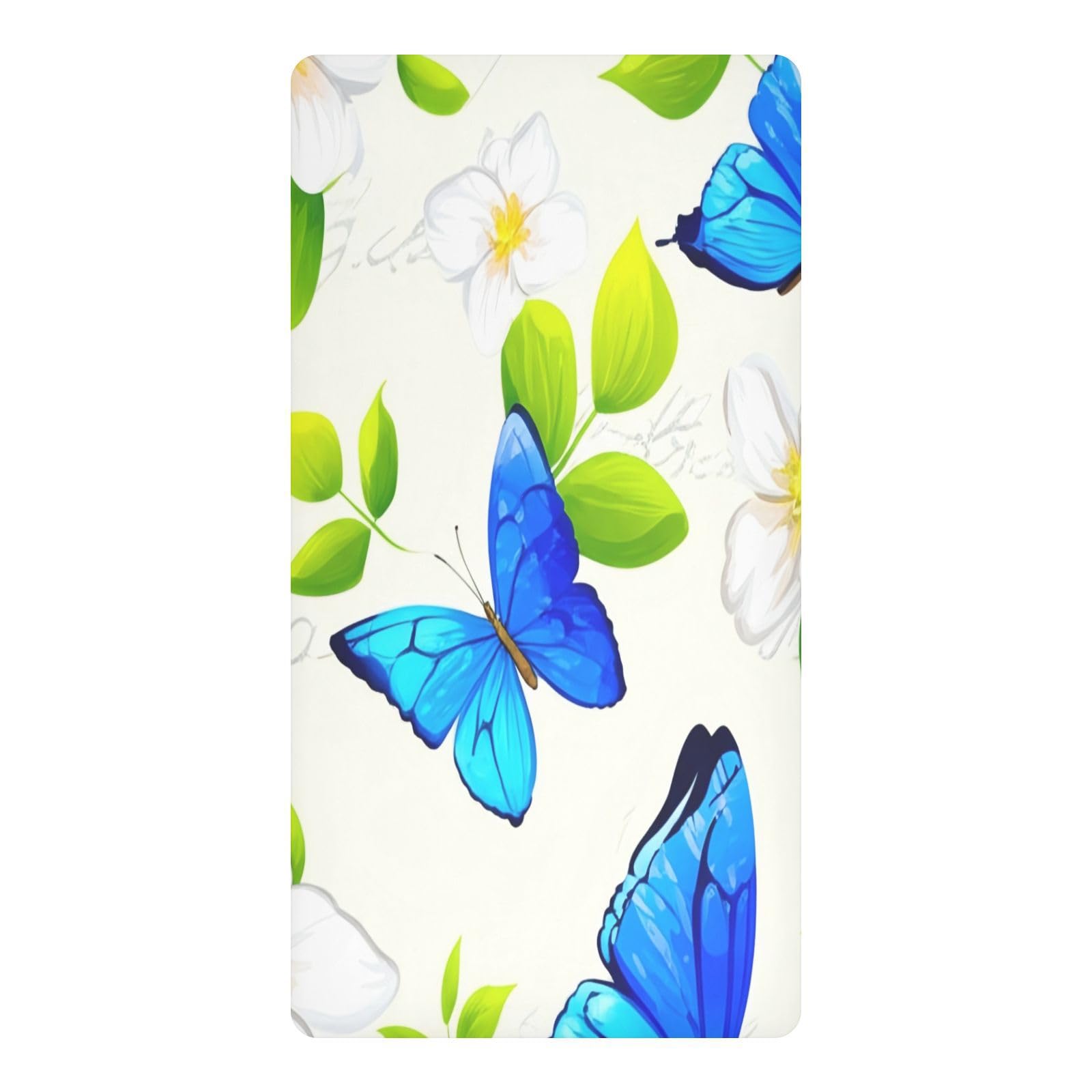 JiangGgen Blue Butterflies Baby Crib Sheet Soft Breathable for Standard Crib-M