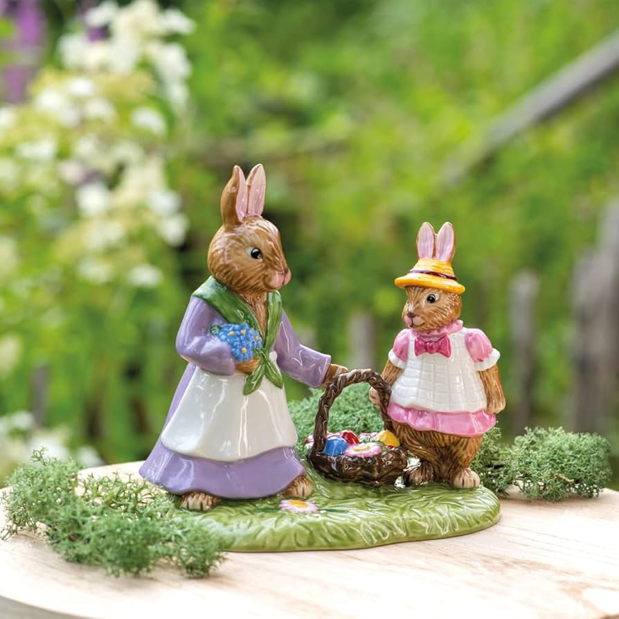 Villeroy & Boch バニーファミリー エッグボックス バニースカルプ Villeroy & Boch Bunny Tales Floral Meadow, 8 x 13 x 12 cm