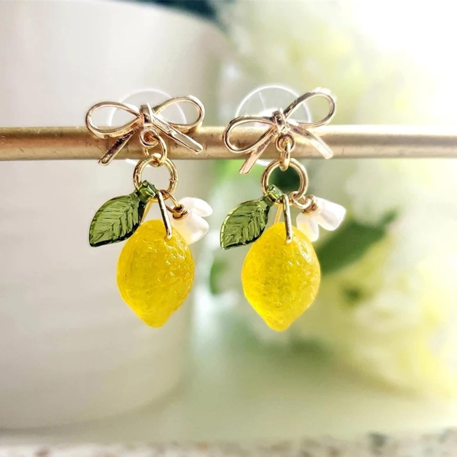 Lemon Earrings, Lime Lemons Earring Flower Leaf Dangle Earring Colorful Resin Unique Cute Funky Earrings For Women Daughter Sister Jewelry Gift - Image 6