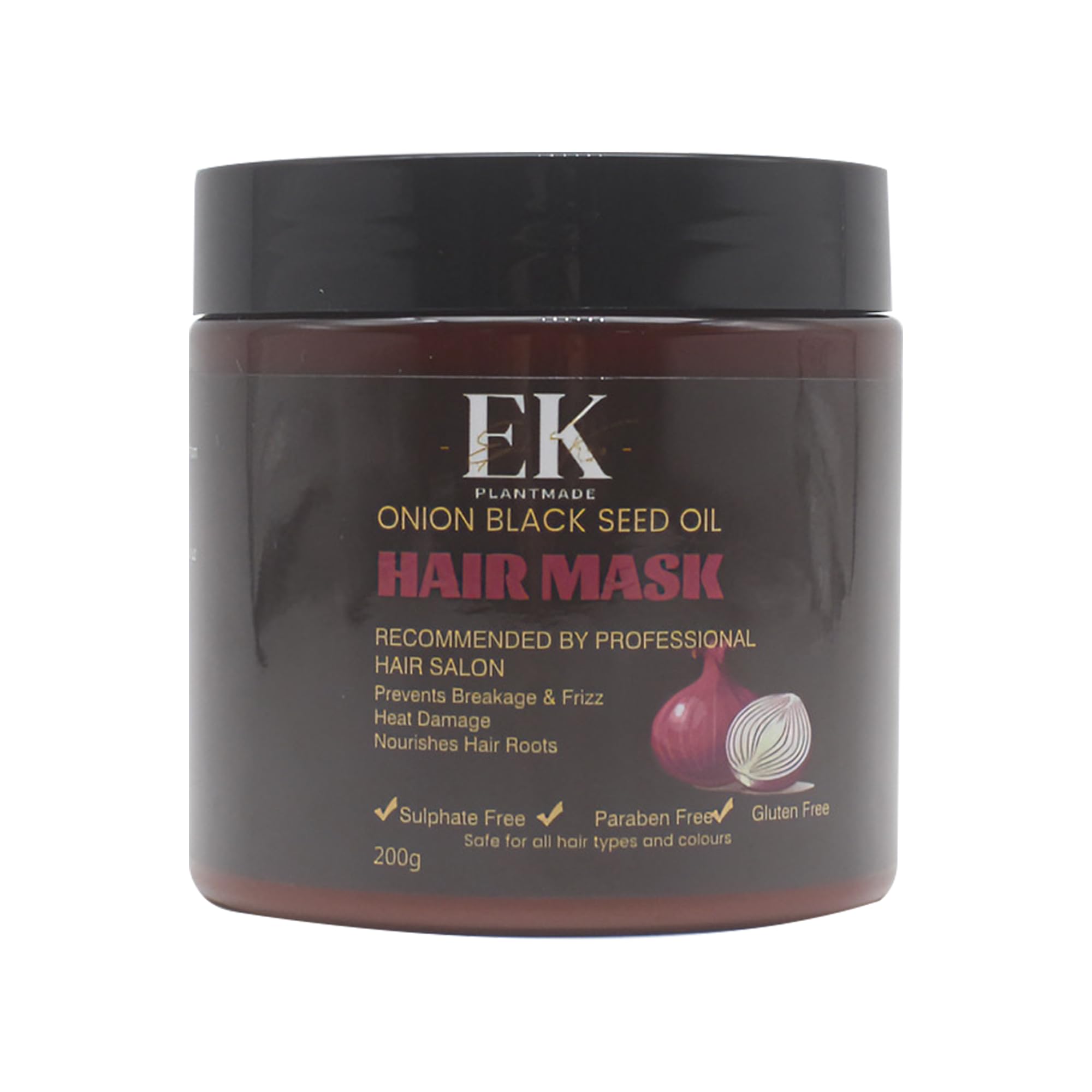 Red Onion & Black Seed Oil Hair mask (200ml). Paraben and Sulphate free. For Dry, Thin and dandruff prone hair.