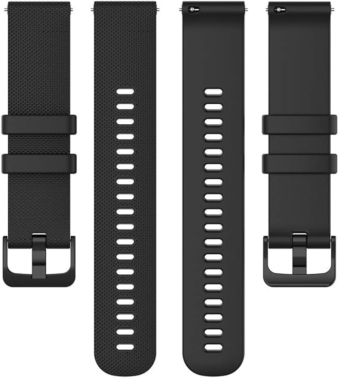 Huwokxix 22mm Watch Strap Compatible with Fossil Gen 5 Carlyle/Julianna/Garrett/Sport, Silicone Replacement Band (Black) - Image 5