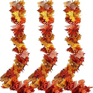 3pack Fall Garland Maple Leaf Garland 5.9Ft/Piece Fall Maple Leaves Garland Hanging Vine Garlands Artificial Fall Autumn Foliage Garland Thanksgiving Christmas Decor (3, Orange) 3pack Fall Garland Maple Leaf Garland 59FtPiece Fall Maple Leaves Garland Hanging Vine Garlands Artificial Fall Autumn Foliage Garland Thanksgiving Christmas Decor 3 Orange