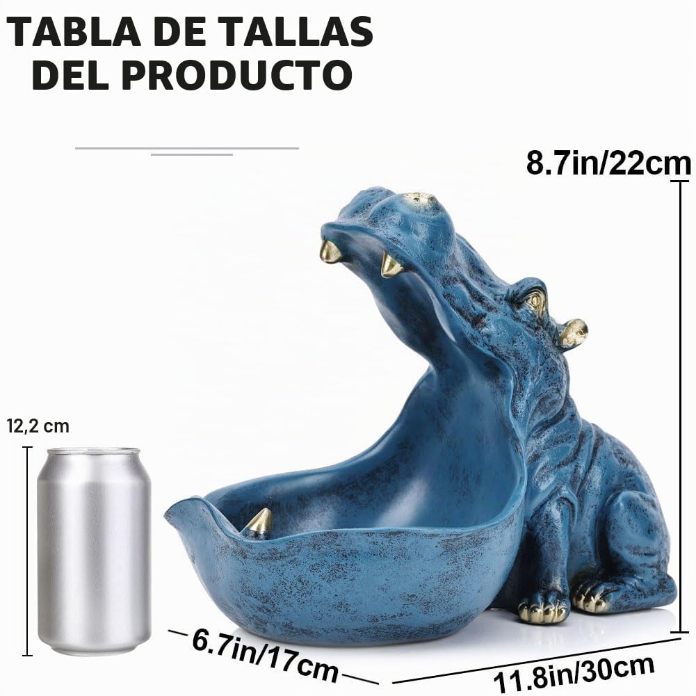 Estatua de hipopótamo de Resina de Entrada, Llave Multiusos, Soporte para Dulces, Joyas y Pendientes,Ideal para decoración del hogar,Arte Moderno,Escritorio de Oficina,Entrada,decoración de estantes
