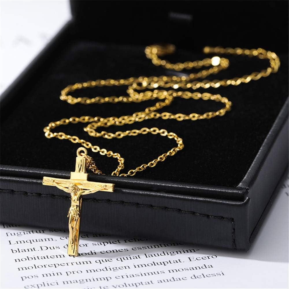 Stainless Steel Cross Crucifix Pendant Necklace Dainty Unisex Religious Baptism Jewelry - Image 2