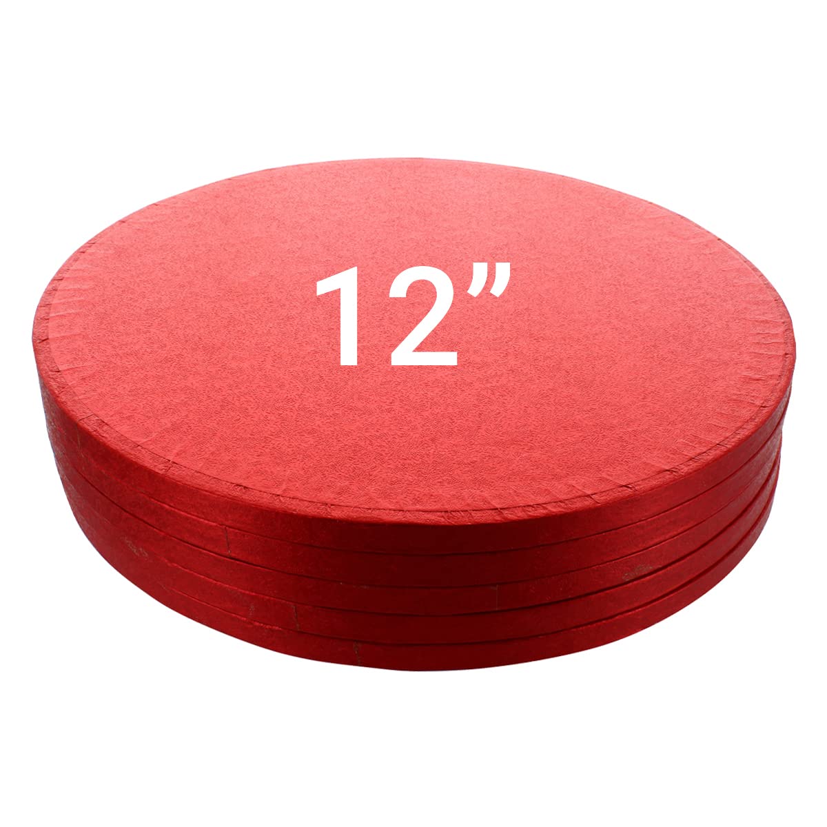 Culpitt Red Cake Board, Cake Drum, 12 Inch (304Mm) Round, 0.5 Inch (13Mm) Thick, (Pack Of 5 Boards)