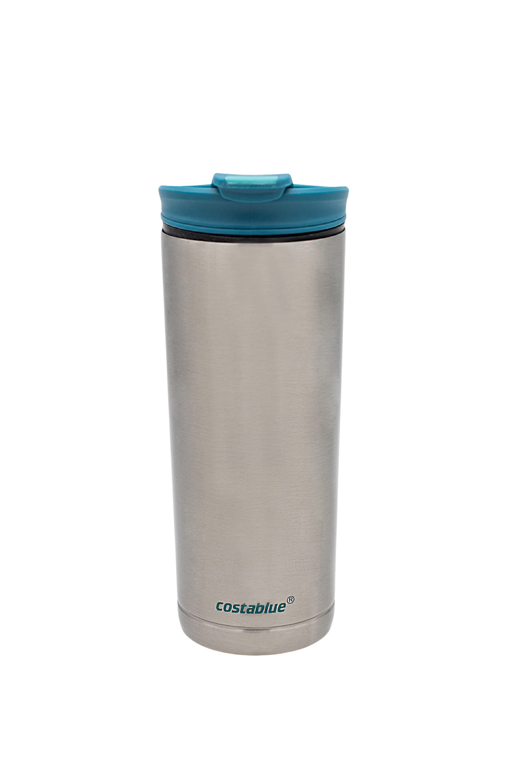 costabluecostablue Vacuum Insulated Stainless Steel Thermal Travel Mug, 16 oz, Easy to Clean, flip Leak Proof Green Teal lid…