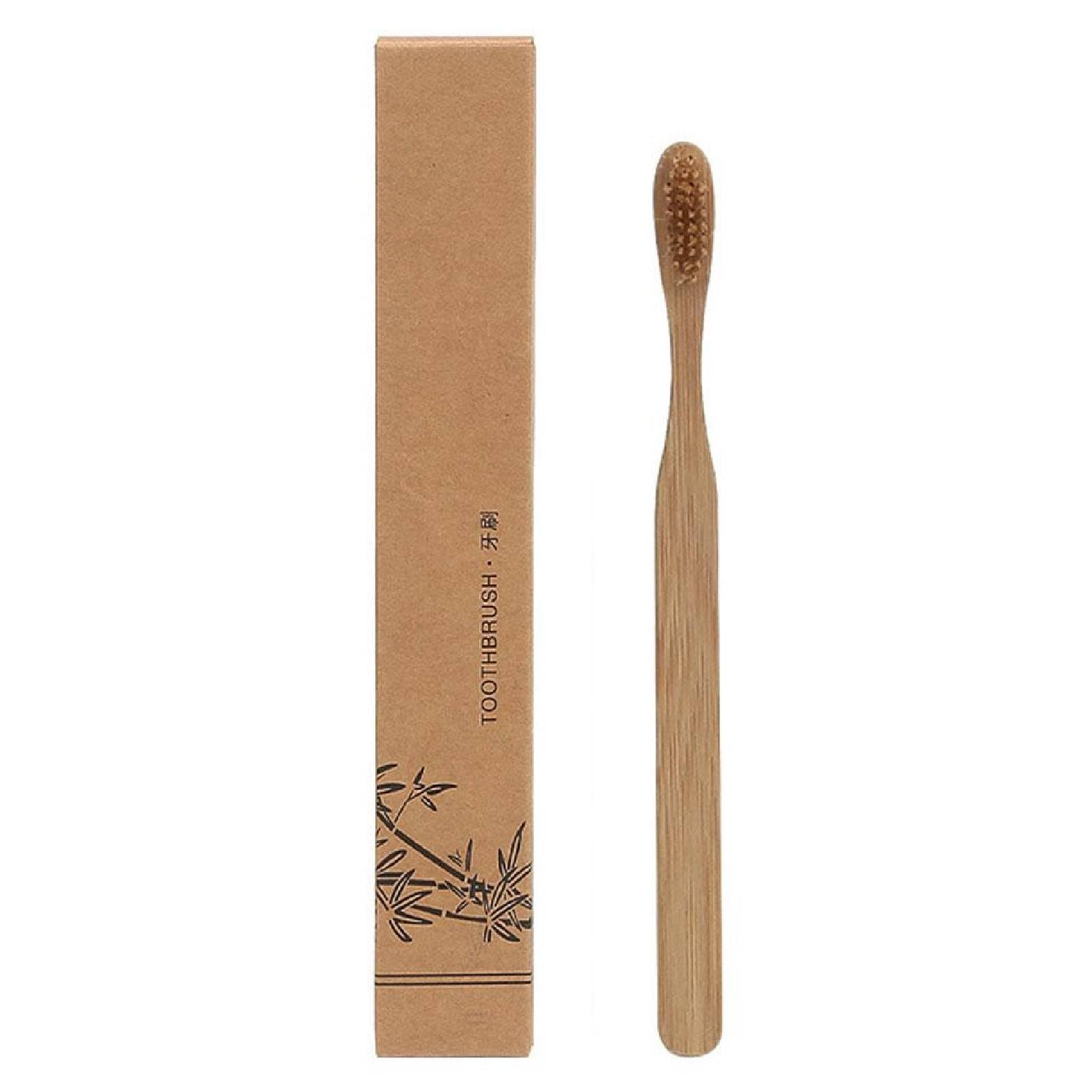 1pcs Boar Bristle Toothbrush Disposable Soft Bristle Bamboo Toothbrushes with Natural Wooden Handle for Gentle Cleanings Travel Adults