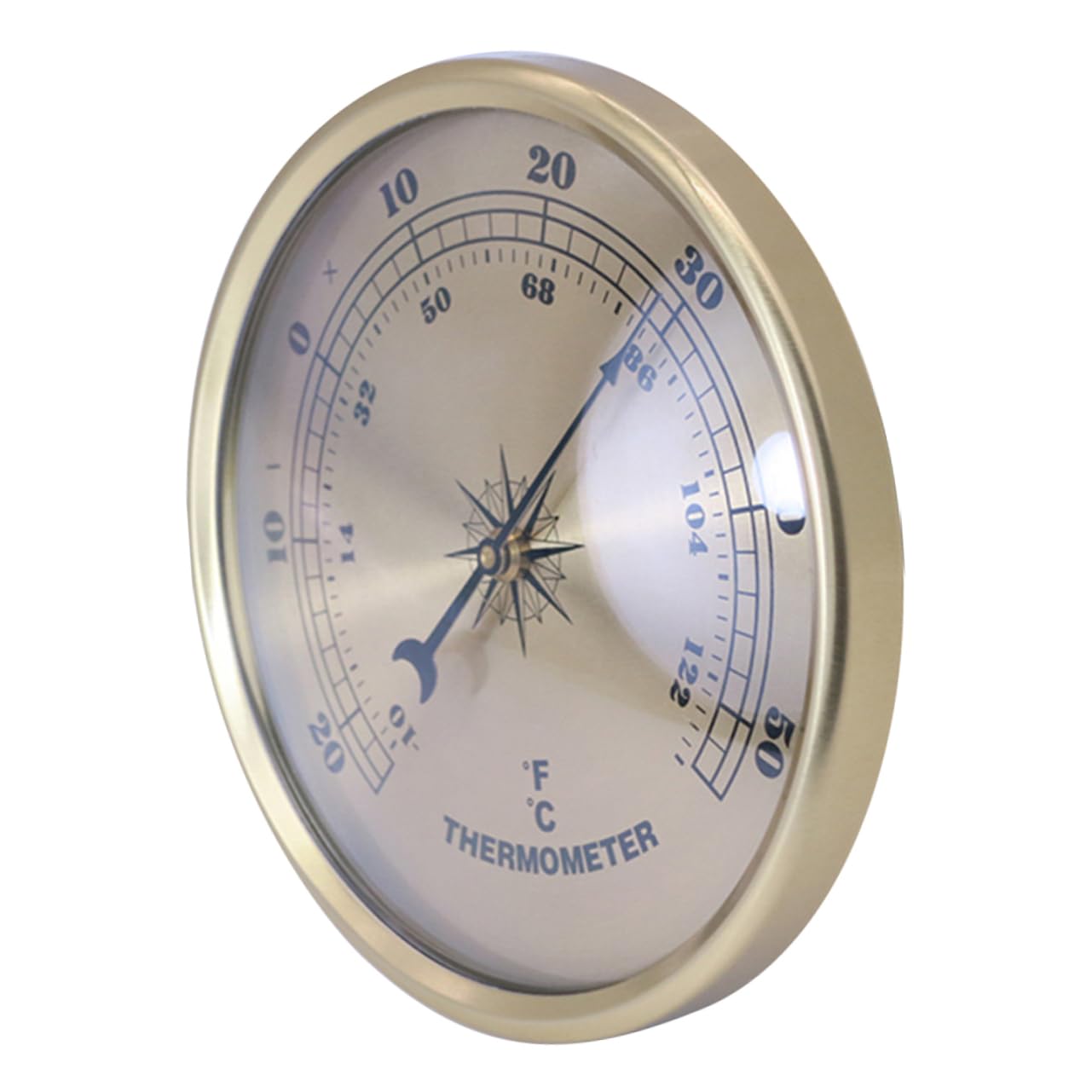 UKCOCO 4pezzi Termometro Digitale Rotondo Metallo Per Interni Ed Esterni Misuratore Di Temperatura Compatto Con Display Facile Da Installare Per Casa Ufficio Giardino e Laboratorio