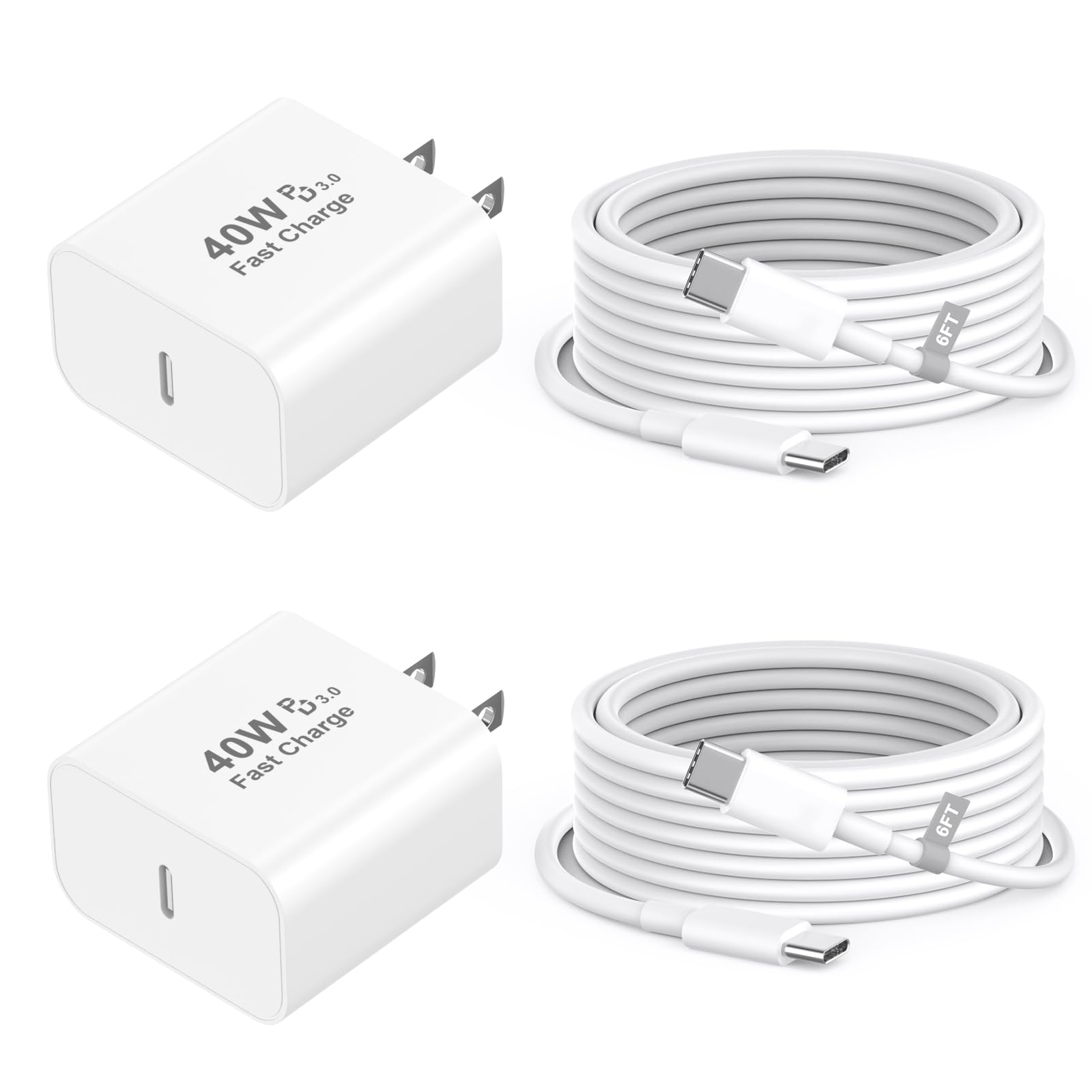 iPhone 17 16 Pro Max Charger Fast Charging 2 Pack 40W USB C iPhone 17 Super Fast Charger