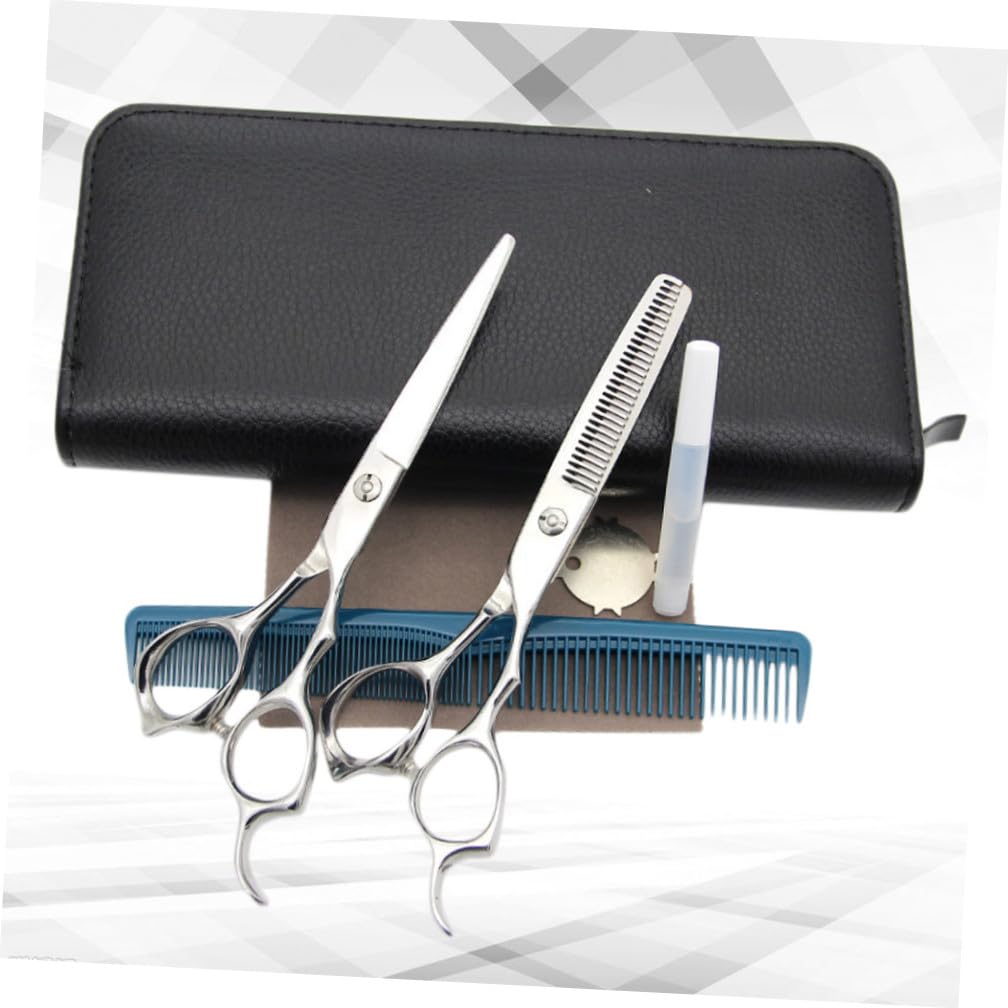 Ipetboom Tijeras de Peluquería de Acero Inoxidable, /2 Piezas, Corte Recto y Peinado, Diseño Ergonómico para Salón de Barbería y Uso Diario