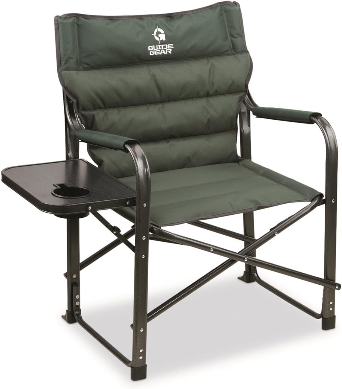 Guide Gear XL Comfort Padded Director’s Camp Chair; 400-lb. Capacity, for Camping, Fishing or by the Beach and Swimming Pool Green
