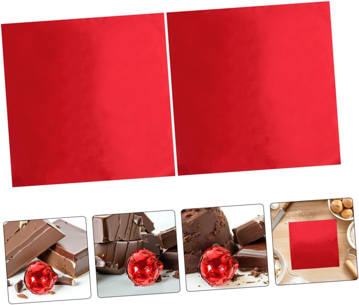 200pcs Packaging Aluminum Foil Candy Foil Wrappers Diy Candy Wrappers Aluminum Wrapping Paper for Chocolates Sweets