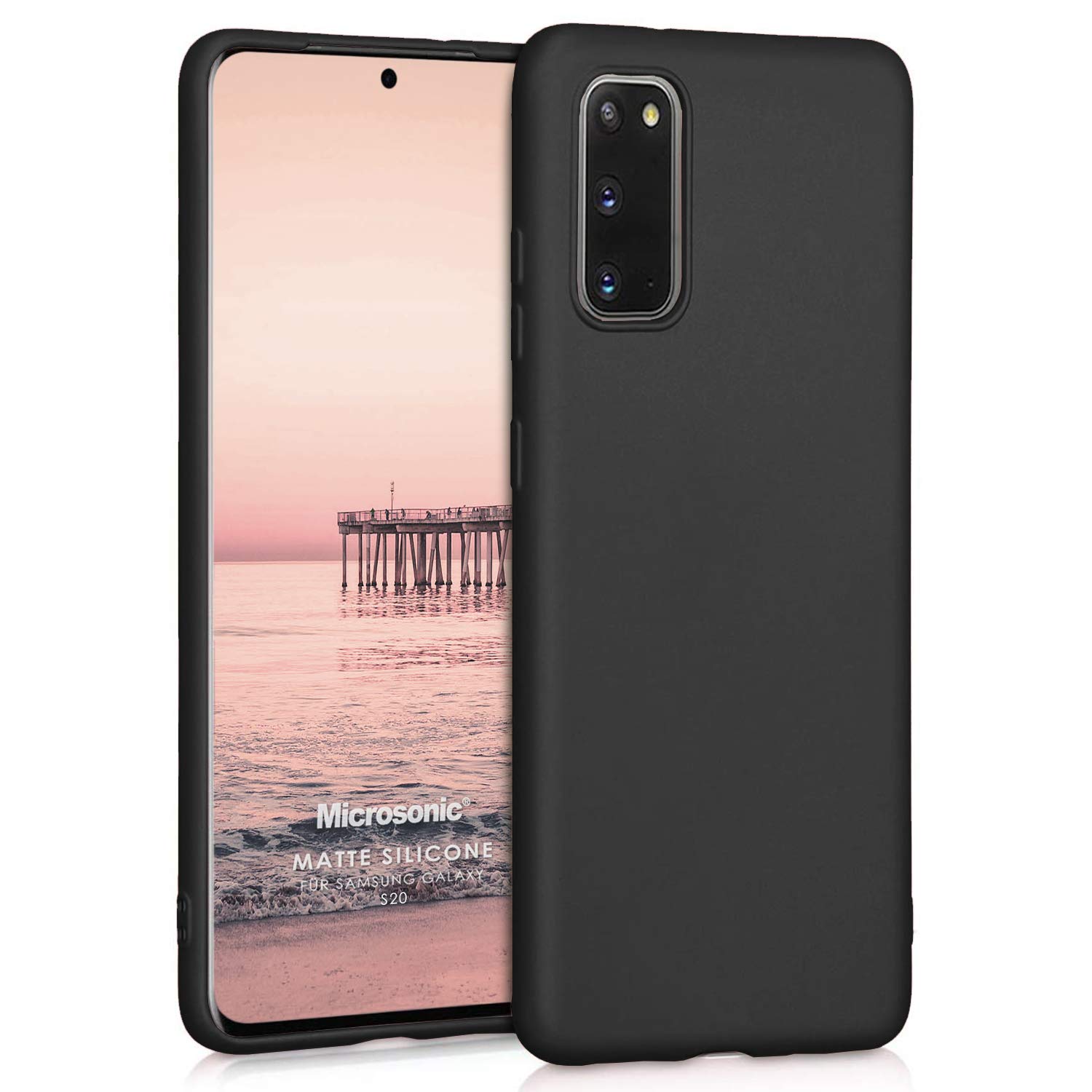 Microsonic Matte Silicone Samsung Galaxy S20 için Kılıf Siyah [Galaxy S20 ile Uyumlu Kılıf - Siyah]